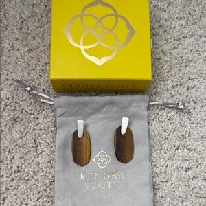 Kendra Scott Brown and Silver Earrings